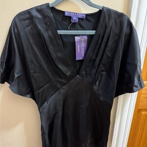 Ralph Lauren Collection Elegant blouse Black V-Neck Black
